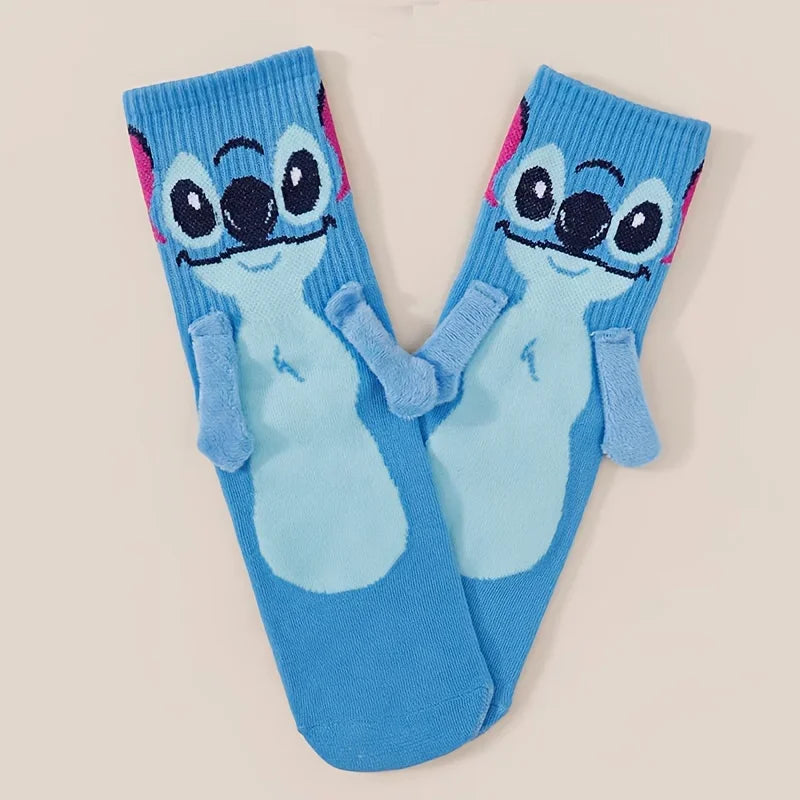 Calcetines Disney Stitch Crew Kawaii de suave mezcla de algodón para adultos y niños, para uso diario, regalo de Navidad o cumpleaños.
