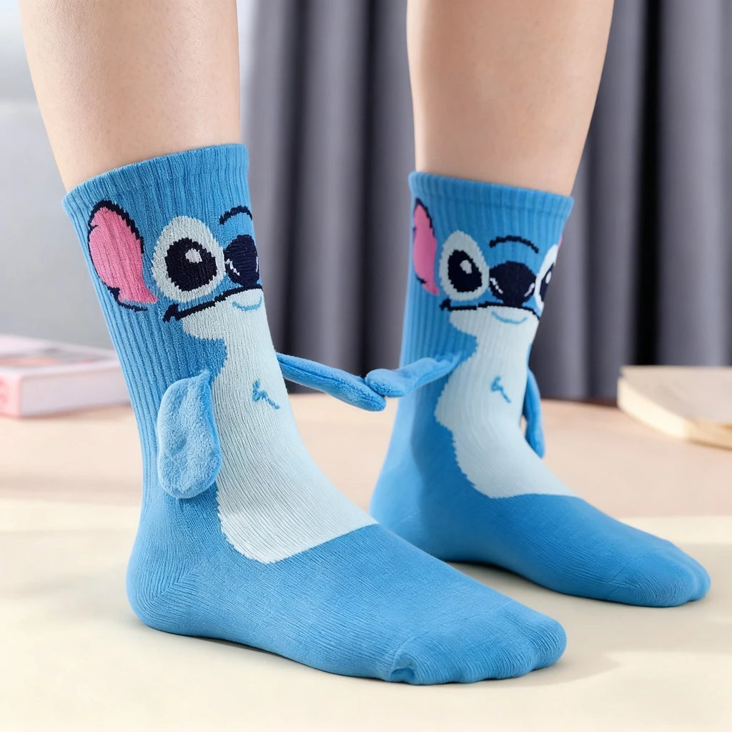 Calcetines Disney Stitch Crew Kawaii de suave mezcla de algodón para adultos y niños, para uso diario, regalo de Navidad o cumpleaños.