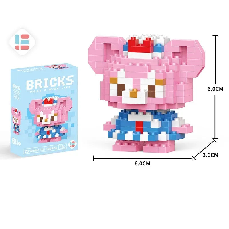 Disney LiLo Stitch Juguetes Bloques de construcción Pikachu lego Anime Personaje de dibujos animados Modelo Bloques de construcción Juguete para niños Regalo