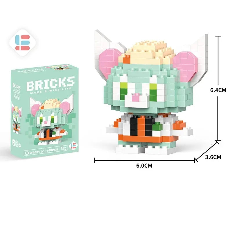 Disney LiLo Stitch Juguetes Bloques de construcción Pikachu lego Anime Personaje de dibujos animados Modelo Bloques de construcción Juguete para niños Regalo