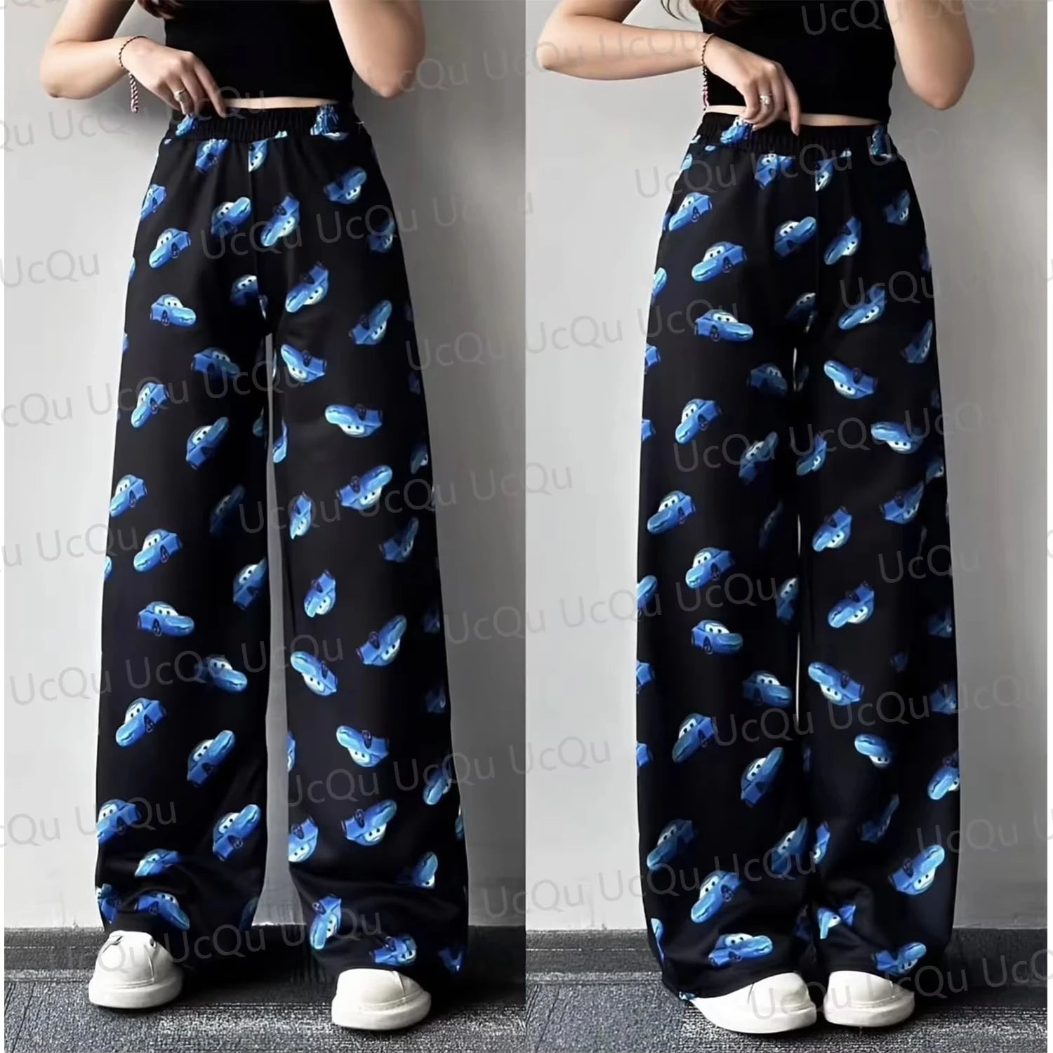 The Cars Lightning McQueen&SALLY 2025 Camiseta de algodón de verano con pantalones de pijama Traje oversize para adultos/niños Ropa para él y para ella.